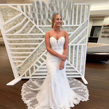 Mermaid Wedding Dresses Sweetheart Neckline Appliques White Ivory Bridal Dress Chapel Train Custom Made Vestido De Novia 2019 2024 - buy cheap