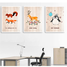 Nordic Poster Fox Poster Deer Penguin Canvas Painting Cartoon Animal Wall Pictures for Living Room Children Baby Room Decoration 2024 - buy cheap