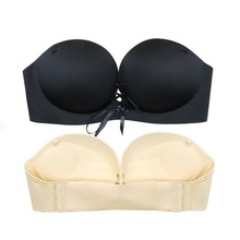 BRZFMRVL Black Sexy Super Push Up Bra Seamless Strapless Invisible Bra 1/2 Cup paml massage bra front pull b bra 32 34 36 38 A B 2024 - buy cheap