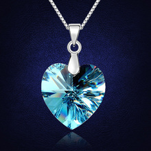 High Quality Brand Jewelry Heart Necklaces Pendants Crystals from Swarovski  For women  Gifts Valentine's Day 2024 - buy cheap