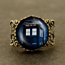 New UK movie Ring 1pcs/lot dr Doctor Who tadis police blue box bronze mens women fashion vintage steampunk iron man jewelry 2017 2024 - buy cheap