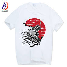 Азиатский размер 2018 брендовая мужская и женская футболка с принтом японского воина самурая летняя футболка с коротким рукавом и круглым вырезом в стиле Харадзюку HCP366 2024 - купить недорого