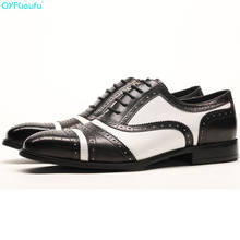 Мужские модельные туфли QYFCIOUFU, туфли-оксфорды в ретро-стиле, на шнурках, повседневные, деловые 2024 - купить недорого