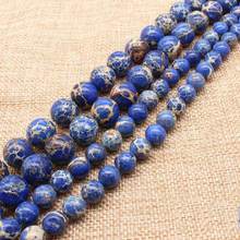 Wholesale Blue Emperor Jaspers 6-12mm Round Beads 15"/38cm e20 ,BeadsFor DIY Jewelry Making ! wholesale for all items! 2024 - buy cheap