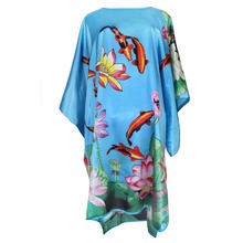 Novo roupão de pavão chinês feminino, camisola plus size 6xl rayon, vestido de noite, roupa de dormir sexy, robe, vestido kaftan, camisola 2024 - compre barato