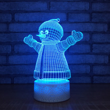 Christmas Night Light Led Small Snowman Decorating 3d Lamp Creative Seven Color Touch Color Gift Desk 3d Light Fixtures 2024 - buy cheap
