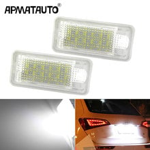 2Pcs White 3W 18SMD Led Number License Plate Light Led Bulb Number Plate For Audi A4 A6 C6 A3 S3 S4 B6 B7 S6 A8 S8 Rs4 Rs6 Q7 2024 - buy cheap