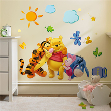 Winnie The Pooh With His Friends Wall Stickers For Kindergarten Kids Room Home Decoration Diy Cartoon Mural Art Pvc Wall Decals 2024 - buy cheap