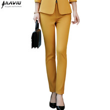 Naviu Fashion Women Trousers Plus Size Formal OL Spring Autumn New Office Ladies Solid Color Slim Mid Waist Pants 2024 - buy cheap