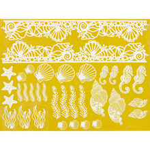 New Undersea World Conch Sea Star Shell Seaweed Lace Silicone Mold  Fondant Cake Edge Decorate Tools Marine Style 2024 - buy cheap