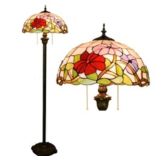 Lámpara de pie con diseño de flor de rosa roja Tiffany, accesorio para el hogar, salón, comedor, cama, 16 pulgadas, E27, 110-240V 2024 - compra barato