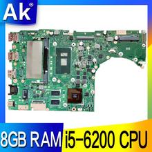 AK with 8GB RAM i5-6200 cpu For Asus K401UB K401U A401UB K401UQ K401UB laptop motherboard tested 100% work original mainboard 2024 - buy cheap