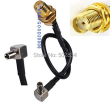 10pcs RG174 TS9 male Right Angle to SMA female pigtail cable 20cm for USB Modems ZTE 2024 - buy cheap