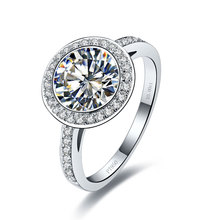 Женское кольцо из серебра 18 К с имитацией бриллианта 2024 - купить недорого