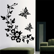 New Butterfly Flower Vine Bathroom Wall Decals Art Home Decoration Stickers For Toilet Removable Diy Vinyl 2024 - buy cheap