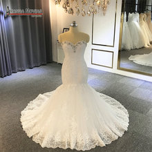 Vestido de casamento com laço de sereia, sem alças, 2022 robe de festa 2024 - compre barato