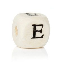 Wood Spacer Beads Cube Natural Letter Pattern About 10mm( 3/8") x 10mm( 3/8"), Hole: Approx 4mm, 30 PCs 2024 - buy cheap