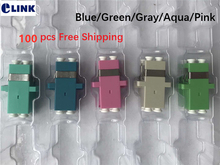 Adaptador LC dúplex de 100 pulgadas, acoplador de fibra SC, tamaño azul, verde, gris, aqua, rosa, conector DX APC OM3 OM4 OM5, envío gratis de 0.2db 2024 - compra barato
