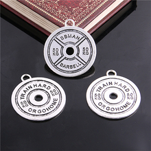 Sweet Bell 8pcs 35mm Antique   Weight Plate Charms pendants Fit DIY Fitness Necklace Jewelry  50KG D6101 2024 - buy cheap