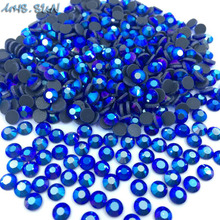 MHS.SUN SS6-SS30 Blue AB Flatback Hotfix Rhinestones DMC Glass Crystal Stone With Glue Iron-on Garment Rhinestones Art Nail 2024 - купить недорого