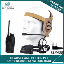 Z-Tactical Airsoft Bowman Elite II Гарнитура и Peltor PTT для BAOFENG888S Kenwood Radio 2024 - купить недорого