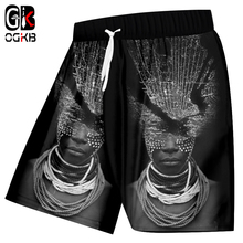 OGKB-pantalones cortos de playa con estampado divertido para hombre, Shorts africanos con Collar, 3d, estilo hip hop, Punk, cintura elástica 2024 - compra barato