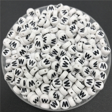 100pcs 7mm Letter Beads Oval Shape Letter W Charms DIY Beads For Bracelet Necklace Jewelry Making 2024 - buy cheap
