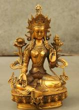 S05657 8" Tibet Buddhism Bronze Gilt Grent Tara Buddha Goddess GuanYin Statue Sculpture 2024 - buy cheap