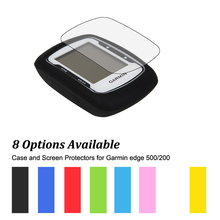 Резиновый защитный чехол + прозрачная защитная пленка для экрана для велосипедного компьютера GPS Garmin Edge 500/200 Мути-цветов 2024 - купить недорого