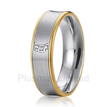 2016 Custom jewelry wholesale store gold color pure titanium wedding rings for women 2024 - buy cheap