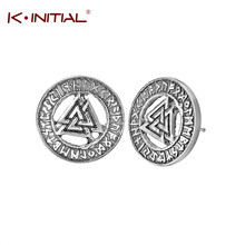 Kinitial Vintage Viking Runes Stud Earrings For women Men Valknut Odin's Symbol Amulet Symbol Earrings Retro Jewelry 2024 - buy cheap