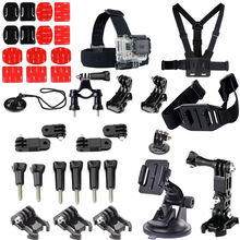 Набор аксессуаров для спортивной камеры 37 в 1 для Gopro4 3 + 3 совместимых горных собак SJ4000 Xiaoyi 2024 - купить недорого