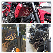 Cubierta de acero inoxidable de la parrilla del Protector de Moto del radiador de la motocicleta para Yamaha MT07 FZ07 MT-07 FZ-07 2014 2015 2016 2017 2024 - compra barato