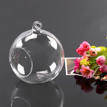 1 pcs 8cm Hanging Glass Flowers Plant Vase Terrarium Container bowl Quality 2024 - buy cheap