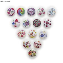 50pcs 2 Hole Flower Pattern Wood Buttons Fabric Sewing Scrapbooking Clothing Home Decor DIY 15mm 2024 - buy cheap