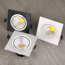 10pcs Square Bright Recessed white sliver black LED Dimmable Downlight COB 7W 9W 12W LED Spot light decoration Ceiling Lamp 2024 - buy cheap