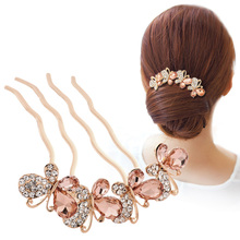 Crystal Butterfly Hair Clip Wedding Tiaras Bridal Headpieces Hair Combs Crystal Headband For Bride Princess Crown Tiara de noiva 2024 - buy cheap