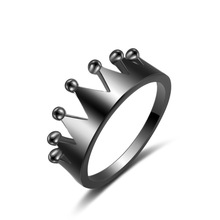 Hainon 2022 nova moda coroa anéis preto cor do ouro simples festa de noivado anéis para mulher & masculino casais anel de distribuição 2024 - compre barato