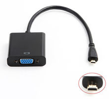 1080P Micro HDMI-совместимый с VGA видеоконвертер адаптер кабель для монитора ПК проектора 2024 - купить недорого