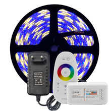 Fita de led rgb com controle remoto, disponivel 2 variações de luz branca, tamanhos diferentes e opção impermeável 2024 - compre barato