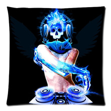 Decorative Cushion Cover DJ Skull Throw Pillow Case for Sofa Bed Cotton Linen Pillow Slip Christmas Gift 18"X18" 2024 - buy cheap