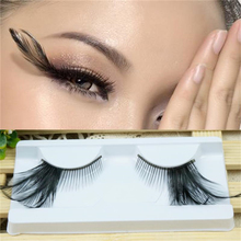 1 Pairs Black Feathers Thick 3D Natural False Eyelashes Stage Art Performance Dance Exaggerated Eyelash Makeup Tools YM77 2024 - buy cheap