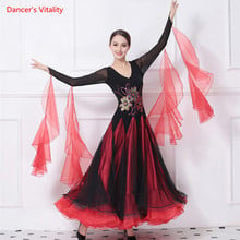 Ballroom Dance Dresses Luxury Sequins Embroidery Women Standard Waltz Dancing Costume Adult/Lady Ballroom Performance Dresses 2024 - buy cheap