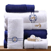 Five Star Resort Hotel Towel Cotton Thickened Washrag Absorbent Blue White High Quality 180g 2024 - buy cheap