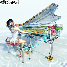 DIAPAI-pintura diamante 5D Diy "belleza piano flor", bordado de diamantes de imitación, punto de cruz, A25456 2024 - compra barato