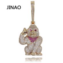 JINAO Hip Hop New Orangutan Tarzan Pendant Necklace Cubic Zircon Necklaces With Iced Out Tennis Chain Gift For Men 2024 - buy cheap