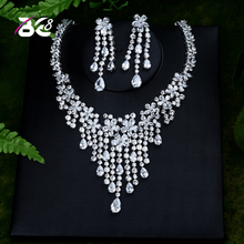 Be 8 joias com zircônio cúbico brilhante, mais novo conjunto de joias para casamento s403 2024 - compre barato