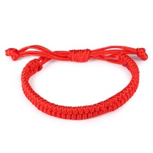 Pulseiras e braceletes de malha para mulheres, corda vermelha ajustável, simples, de malha, unissex, joias da moda, para presente 2024 - compre barato