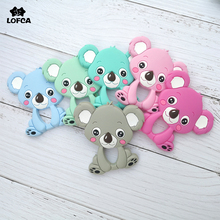 LOFCA 1PC Silicone Teether Animal Koala Baby Teether Pendant BPA Free Chew Charms Silicone Beads Toy Gift For Teething Necklace 2024 - buy cheap