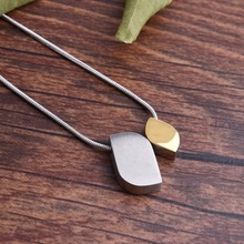 New Women 100 % Pure Titanium Square Gold & Silver Color Combination Pendant Necklace Female Jewelry Party Wedding Gift 2024 - buy cheap
